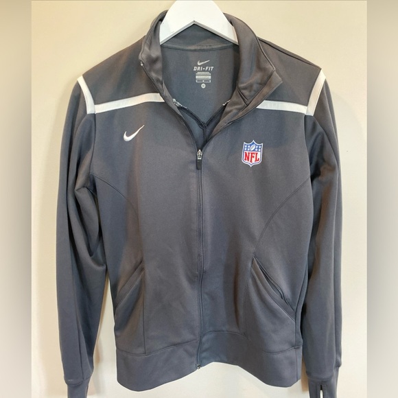 Nike NFL Dri Fit Zip Up Jacket Gray Womens Medium Football - Picture 1 of 5